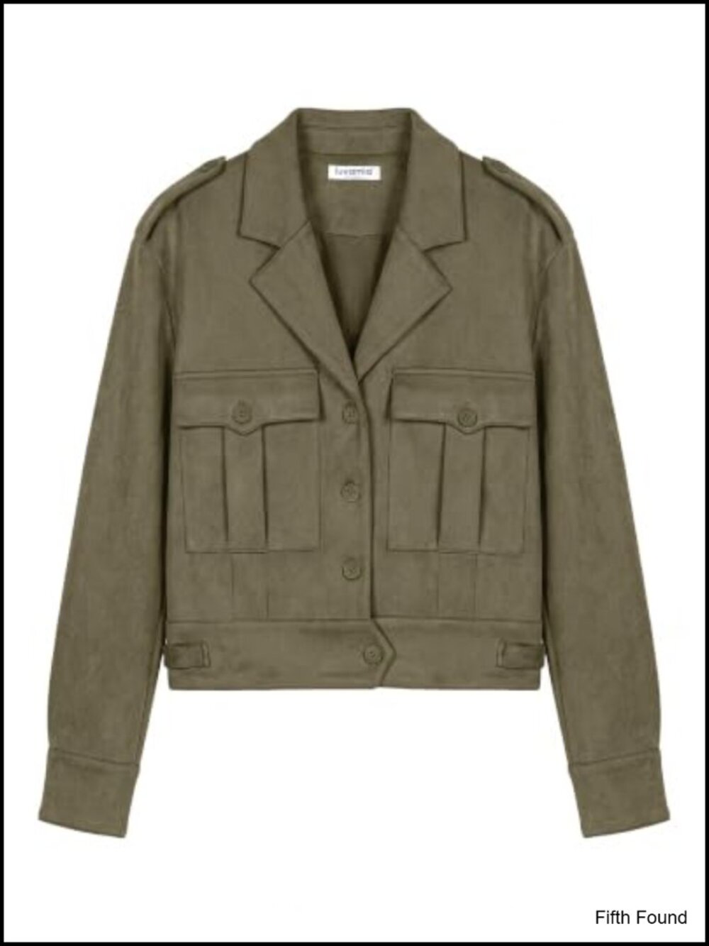 Faux Suede Cropped Button Down Jacket Long Sleeve Casual Coat